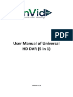 User Manual of Universal HD DVR (5 in 1) V1.0
