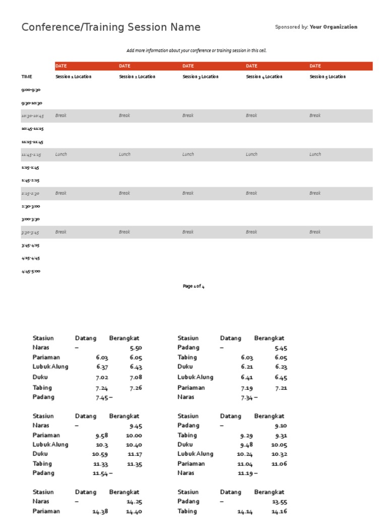 Conference/Training Session Name: Date Date Date Date Date | PDF