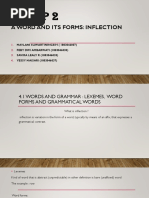 Group 2: A Word and Its Forms: Inflection