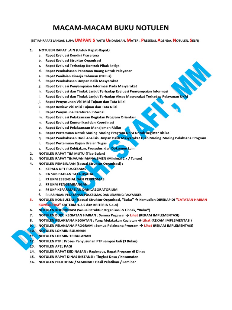 Notulen Lengkap Versi 1 | PDF | Karier & Perkembangan