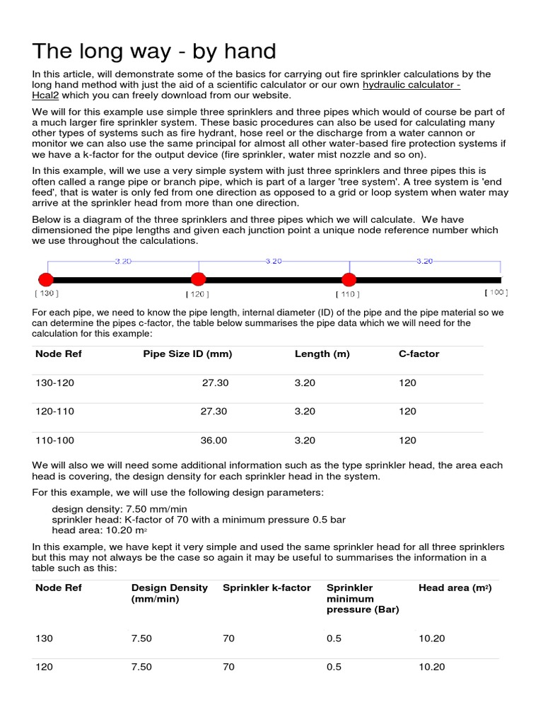 Fire Sprinkler Calculation Guide | PDF | Fire Sprinkler System | Pressure
