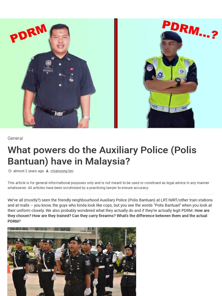 What Powers Do The Auxiliary Police Polis Bantuan Have Asklegal My