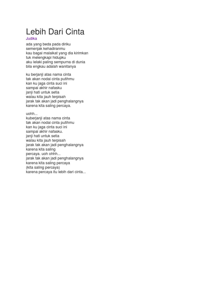 Lebih Dari Cinta Judika