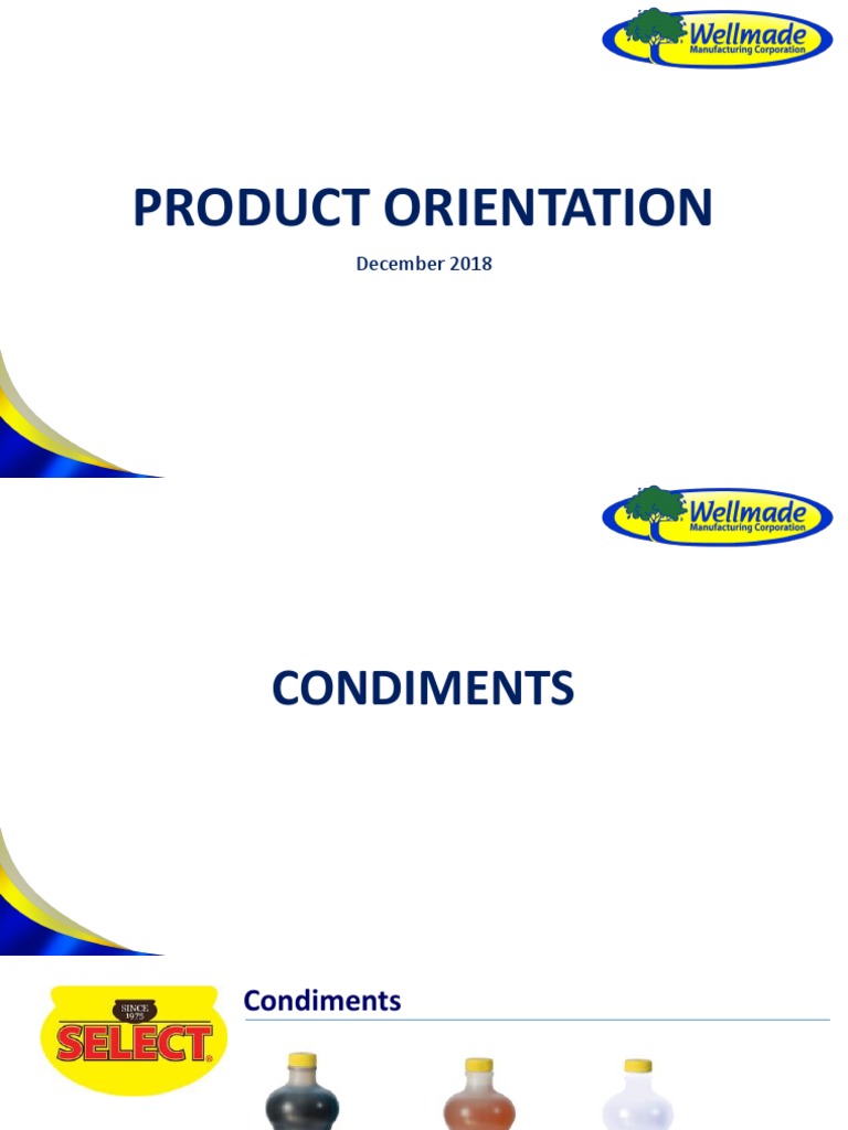 Select Condiments Product Overview | PDF | Cooking, Food & Wine | Wellness