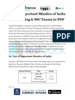 List of Important Missiles of India For Banking & SSC Exams in PDF