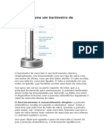 Como funcionam barômetros de mercúrio e aneroide