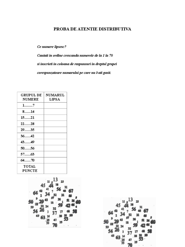 Proba Atentie - For Merge | PDF