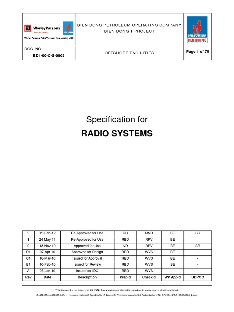 Bien Dong Radio Systems Specification | PDF | International ...