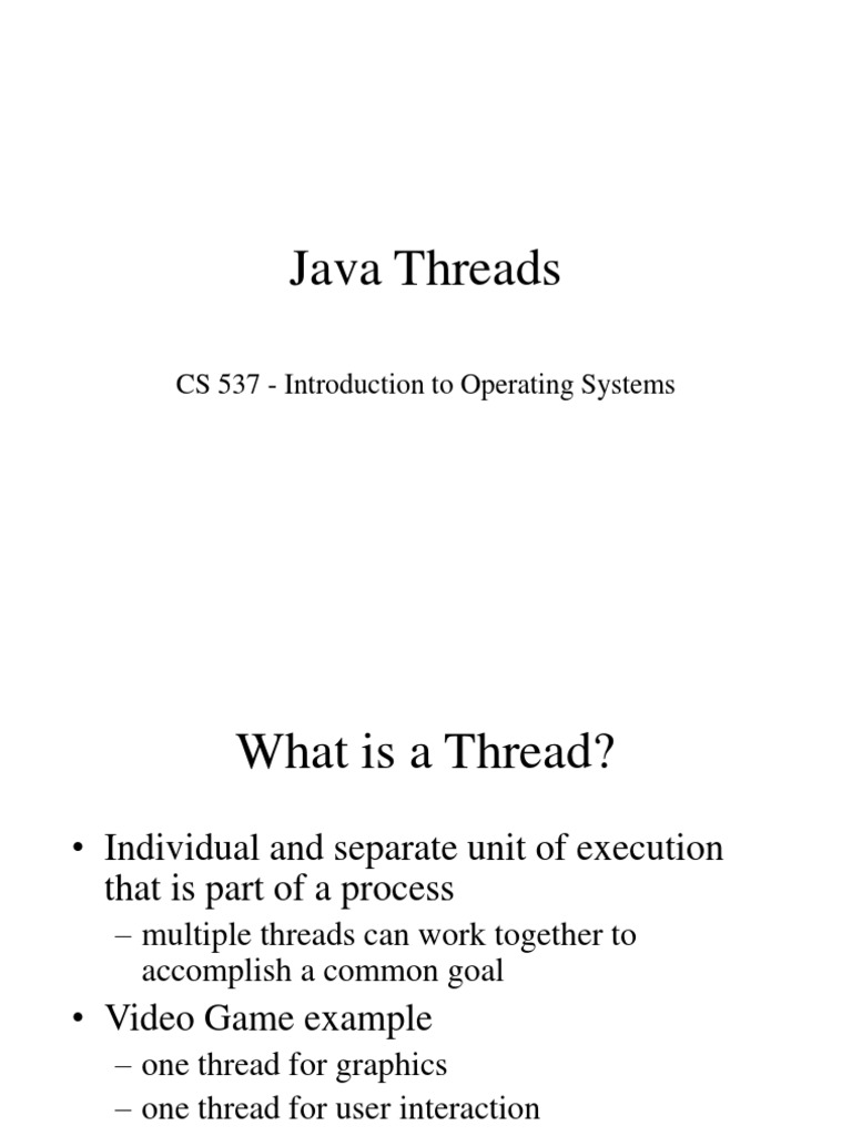 Understanding Java Threads Basics | PDF | Thread (Computing) | Process ...