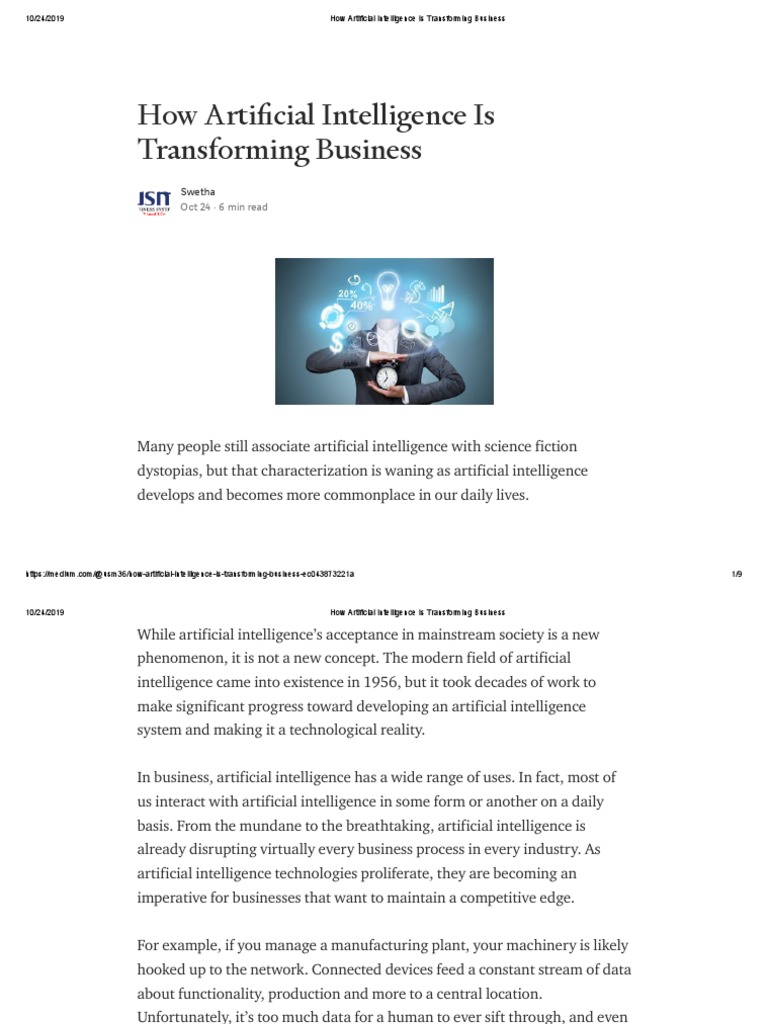 AI's Impact on Business Transformation | PDF | Artificial Intelligence ...