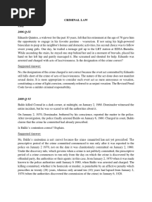 Criminal Law Bar Questions (With Answers)