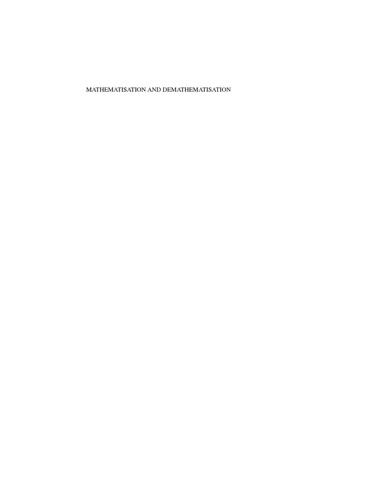 Mathematisation and Dematisation PDF | PDF | Reality | Mathematical Model