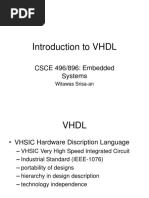 Introduction To VHDL: CSCE 496/896: Embedded Systems