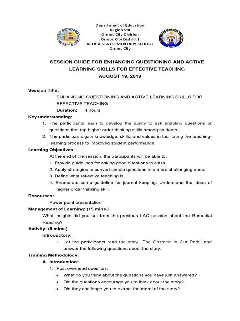 Teachers' Reflection on LAC Session | PDF | Question | Learning