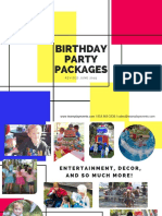 Birthday Party Packages: Revised June 2019