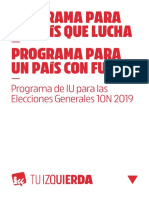 Programa de IU Para Las Elecciones Generales 10N 2019