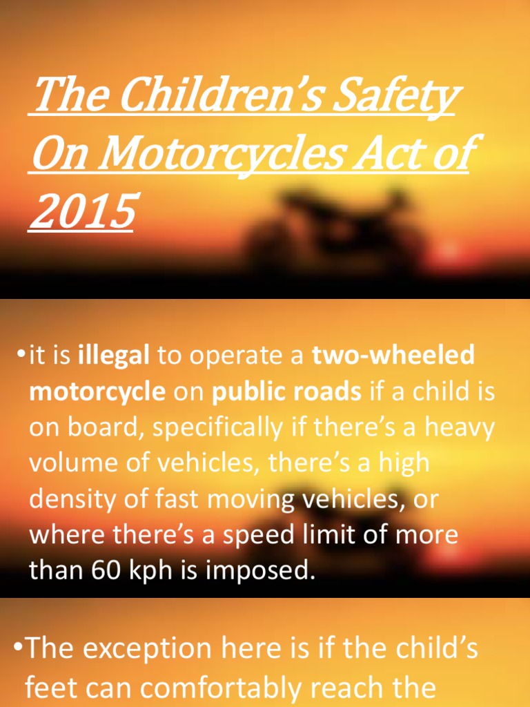 The Children's Safety On Motorcycles Act of 2015 PDF