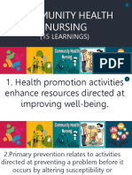 Community Health Nursing: (15 Learnings)