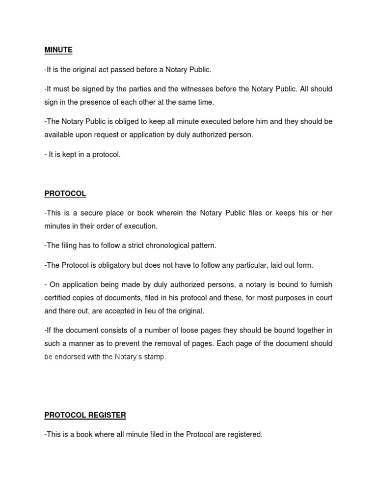 Minute | PDF | Notary Public | Treaty
