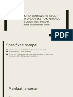 Uji Fitokimia Senyawa Metabolit Sekunder dalam Ekstrak Metanol Bunga Turi Merah