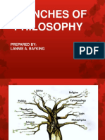 Branches of Philosophy: Prepared By: Lannie A. Bayking