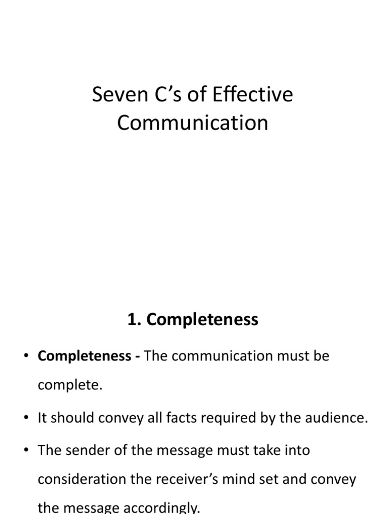 7Cs of Effective Communication | PDF | Action (Philosophy) | Emotions