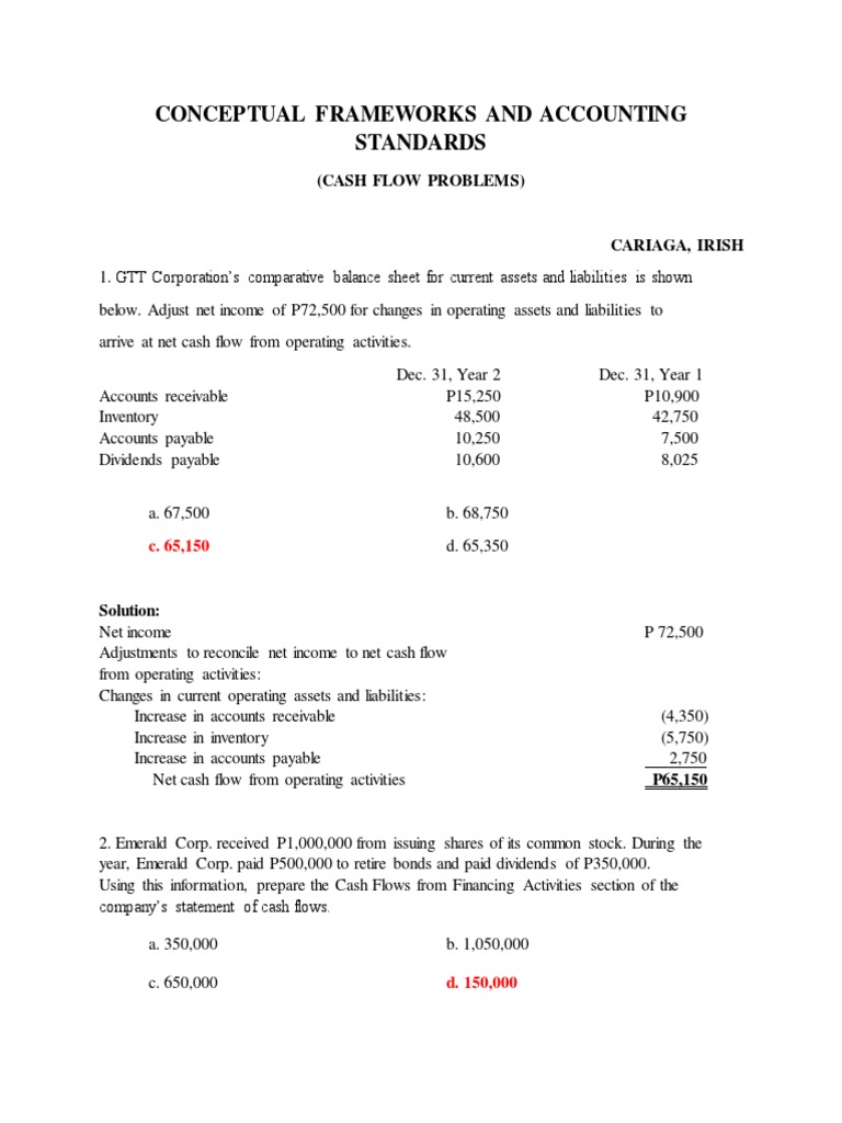 Cash Flow Analysis and Income Statements | PDF | Equity (Finance) | Revenue