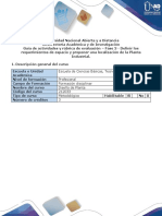 Guía de Actividades y Rúbrica de Evaluación - Fase 3 - Definir Los Requerimientos de Espacio y Proponer Una Localización de Planta