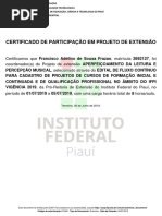 Certificado Do Projeto Leitura Musical