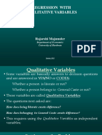 Regression With Qualitative Variables: Rajarshi Majumder