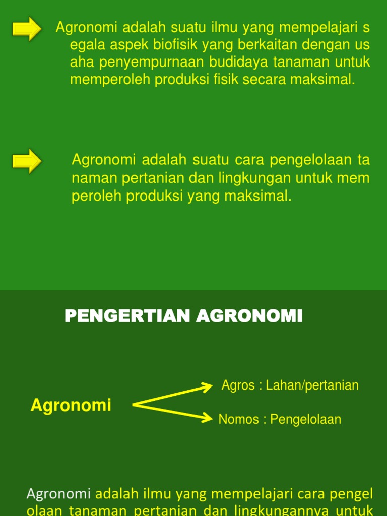 Pengertian Dan Ruang Lingkup Agronomi 1
