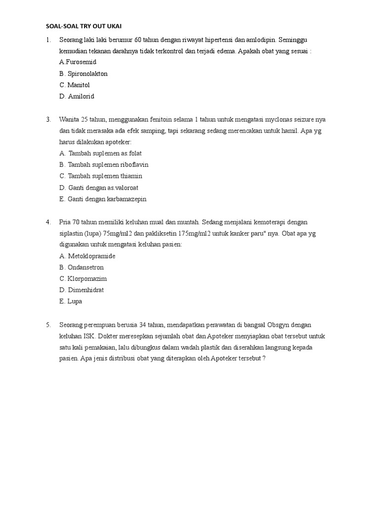 Soal Try Out Ukai Angkatan 104