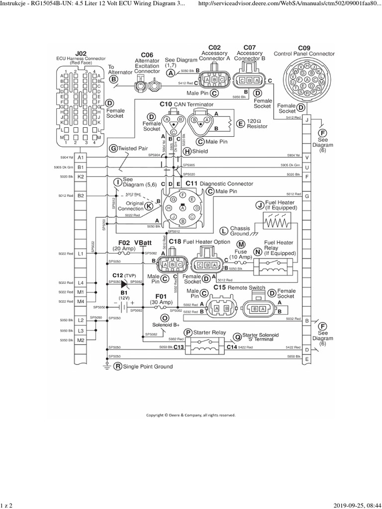 4.5 Liter 12 Volt ECU Wiring Diagram PDF Electrical Connector