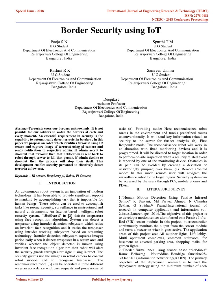 IoT-Driven Border Security Solutions | PDF | Electric Motor | Wireless ...