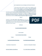 Acta Administrativa Por Incumplimiento de Uso de Equipo de Protección Personal