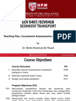 ECV 5407/ECV5418 Sediment Transport: Teaching Plan, Coursework Assessments, Reference Books