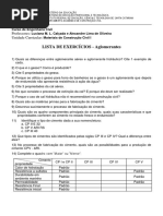 Lista Exercicios Aglomerantes