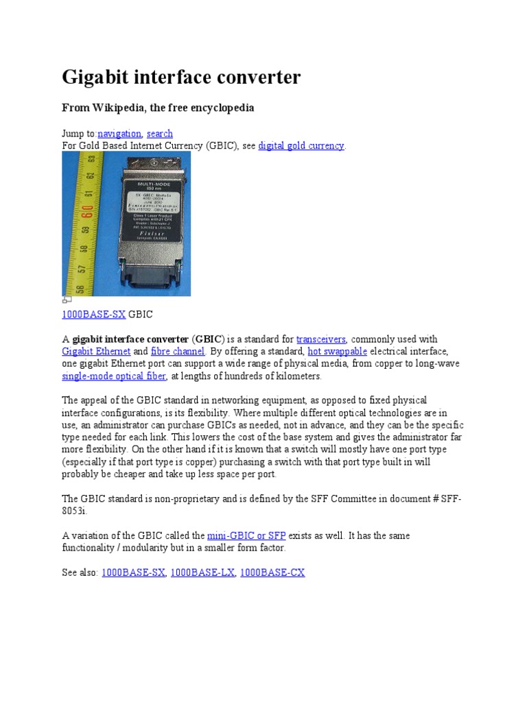 Understanding Gigabit Interface Converters | PDF | Home & Garden ...