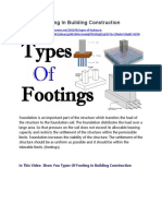Types of Footing in Building Construction