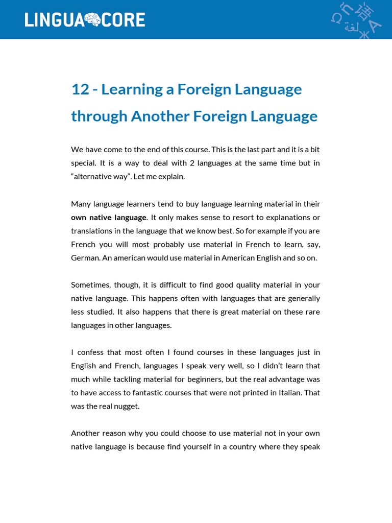 Learn Two Languages Simultaneously | PDF | Multilingualism | Second ...