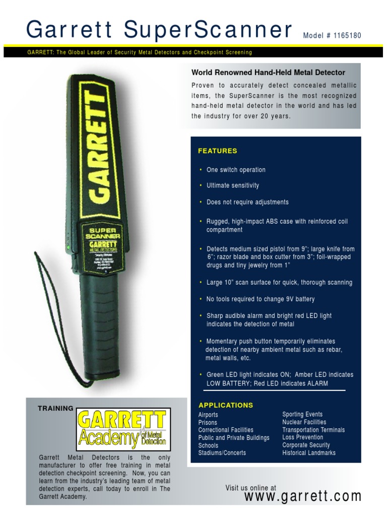 Anmart Metal Detector Manual Garrett 1165180 PDF Metal Detector Equipment