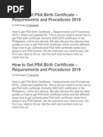 How To Get PSA Birth Certificate