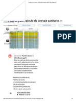 Planilla para Calculo de Drenaje Sanitario (