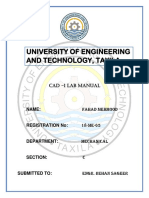 University of Engineering and Technology, Taxila: Cad - 1 Lab Manual