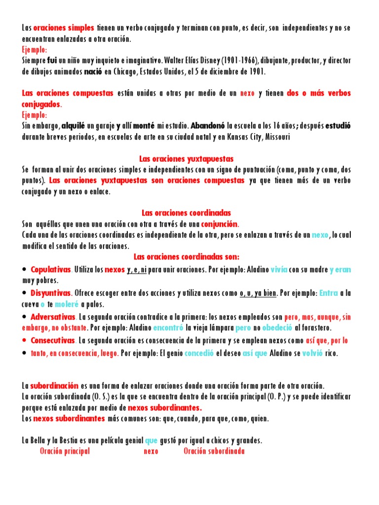 Apuntes Oraciones | PDF | Artes del Lenguaje y Comunicación | Estudios ...