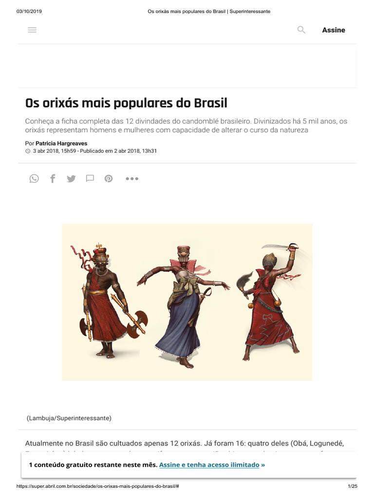 Os orixás mais populares do Brasil