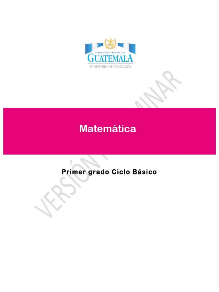 Matemática: Primer Grado Ciclo Básico | PDF | Enseñanza de matemática ...