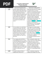 Lesson Plan & Implementation: Reflection and Analysis: College of Education