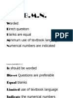 W.D.B.M.N.: W Orded D Irect Question B Lanks Are Equal M Inimum Use of Textbook Language N Umerical Numbers Are Indicated