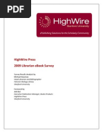 Download Report and Analysis of HighWire Fall 2009 Librarian Survey on eBooks by HighWire Press SN43193588 doc pdf